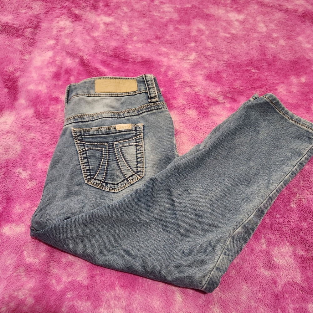 Seven7 Jeans Juniors 2 Low Rise Bootcut Light Wash Stretch Denim‎